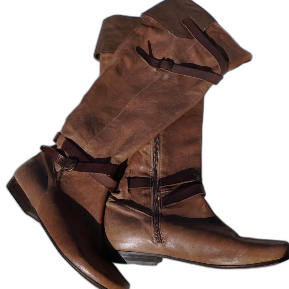 Leather Knee High Boots Made in Spain Size 37